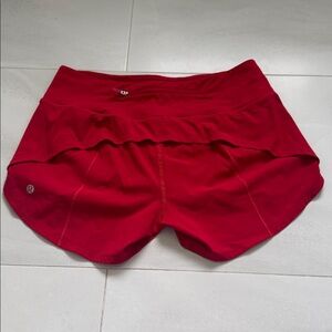 Lululemon Athletica Red Women's Speed Shorts Athletic Shorts 4”